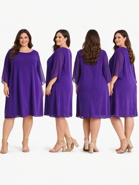 Rumia Vibrant Purple Long Sleeve Dress